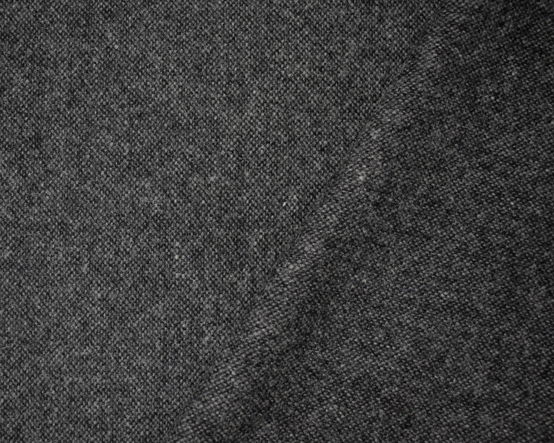 Gray-Black Wool Poly Texture Double Brushed Plain Woven Jacketing Fabric