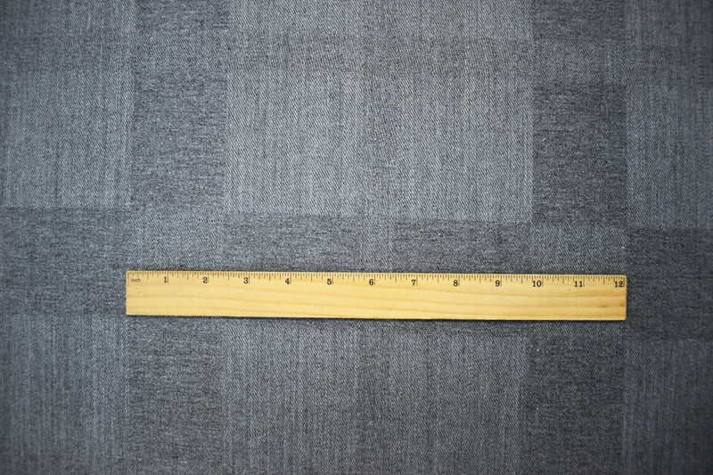 6 YD PC - Gray Wool Poly Check Twill Woven Jacketing Fabric