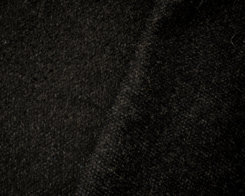 Black-Blue Wool Acrylic Texture Brushed Face Dobby Woven Jacketing Fabric