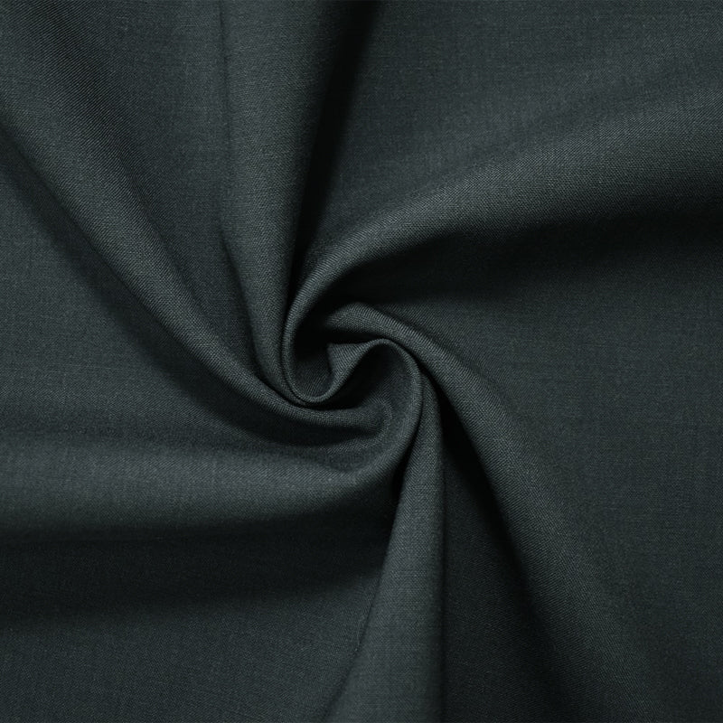 Gray Poly Wool Solid Woven Suiting Fabric