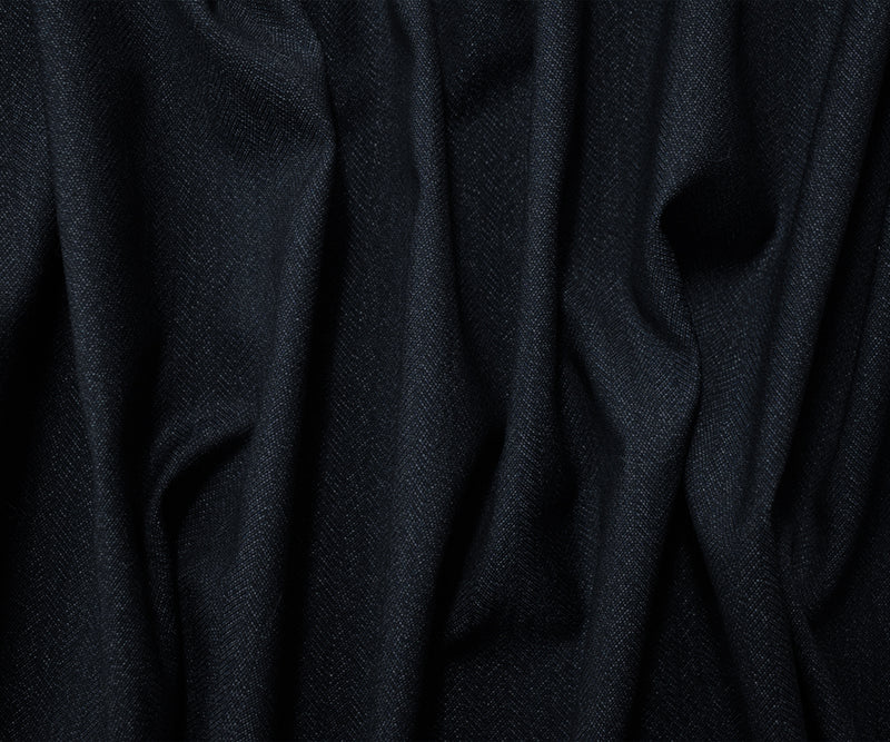Blue-Gray Wool Rayon Herringbone Twill Woven Suiting Fabric