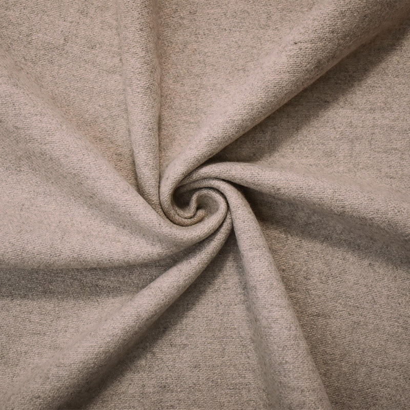 6 YD PC-Taupe-Gray Wool Poly Brushed Back Twill Woven Coating Fabric