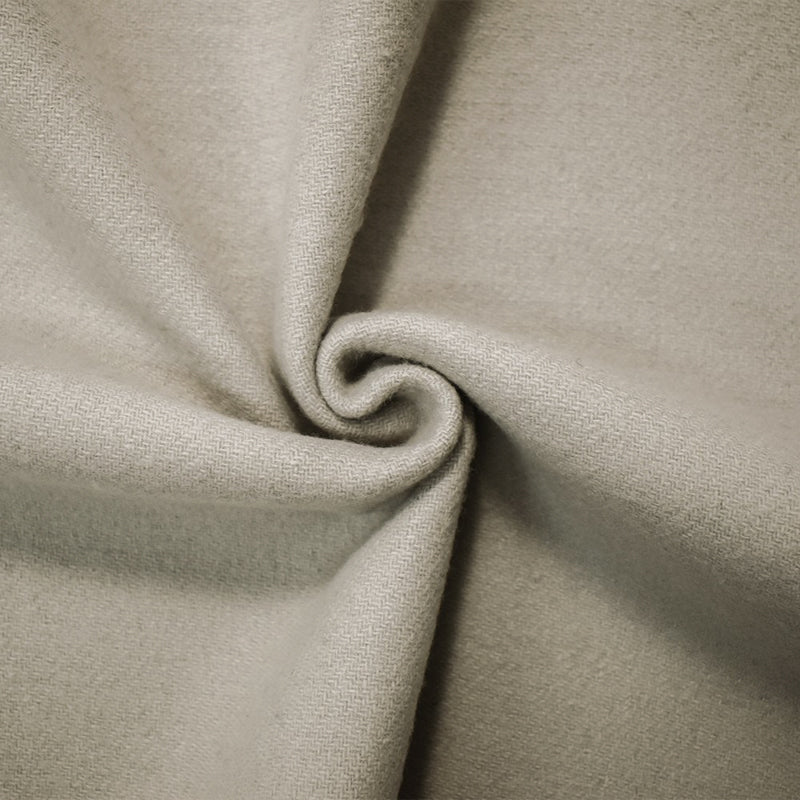 4 YD PC-Gray Wool Poly Solid Single Side Brushed Twill Woven Coating Fabric