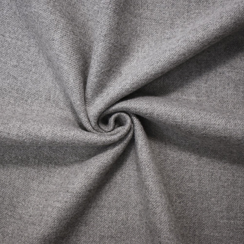 5 YD PC-Heather Gray Wool Blend Stretch Twill Woven Jacketing Fabric