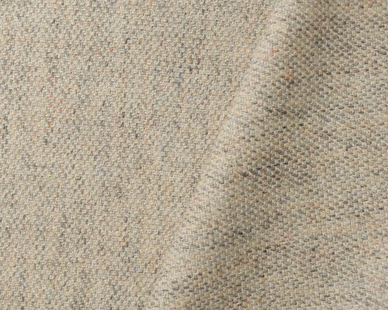 9 YD PC-Beige-Multi Wool Poly Texture Woven Jacketing Fabric