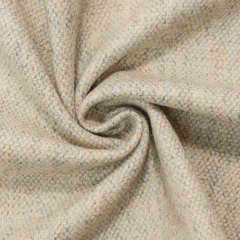 9 YD PC-Beige-Multi Wool Poly Texture Woven Jacketing Fabric
