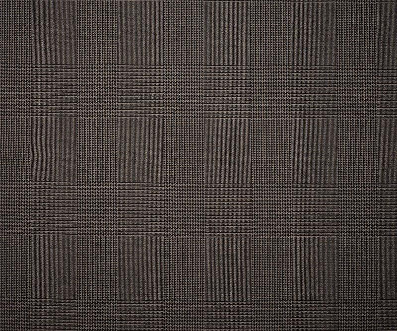 Gray-Black Wool Poly Glen Plaid Woven Suiting Fabric