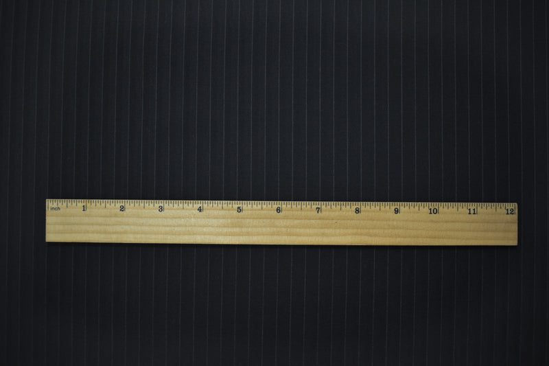 9 YD PC-Black-Gray-Navy Wool Rayon Stripe Woven Shirting Fabric