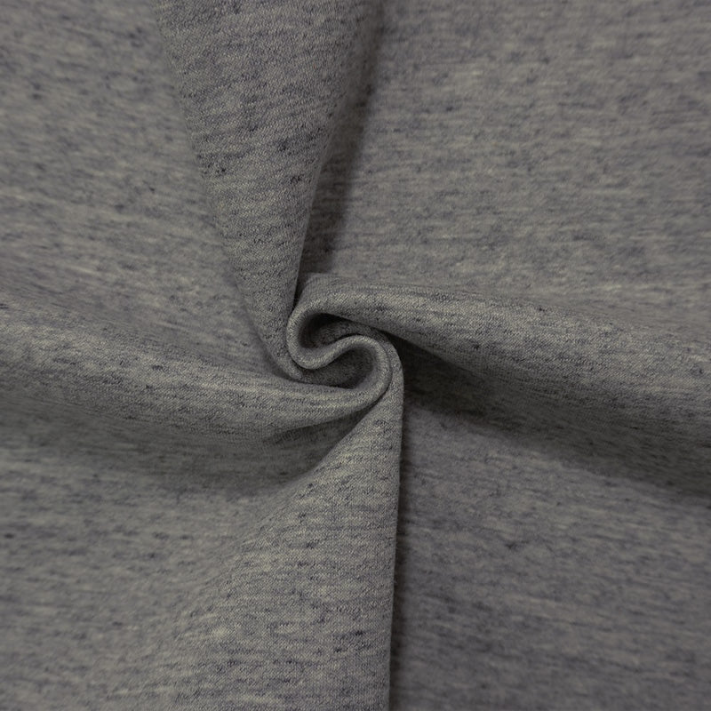 Heather Gray-Black Cotton Blend Stretch Double Knit Fabric