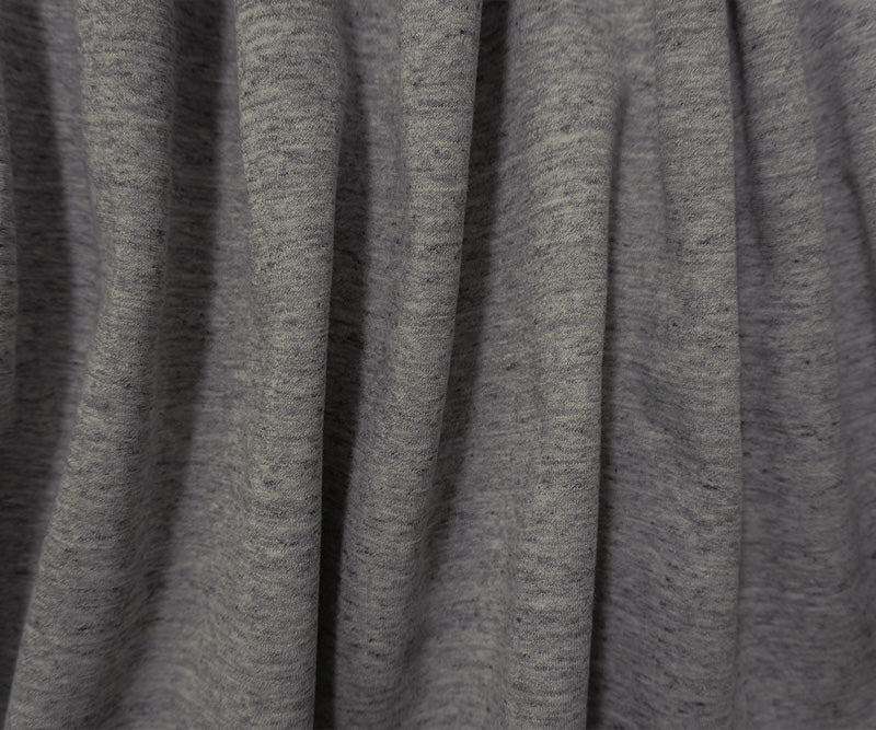 Heather Gray-Black Cotton Blend Stretch Double Knit Fabric