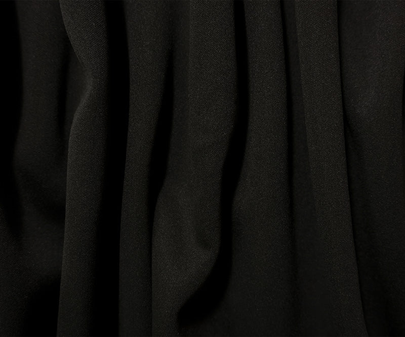 Gray-Black Wool Blend Stretch Heather Double Knit Fabric
