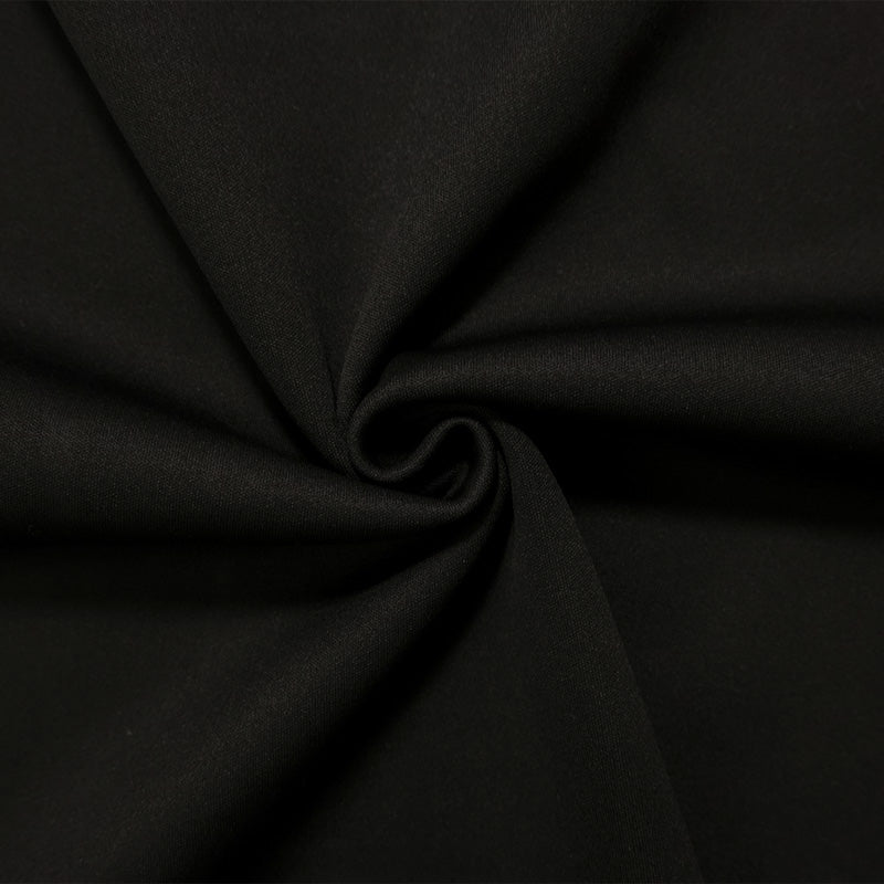 Gray-Black Wool Blend Stretch Heather Double Knit Fabric