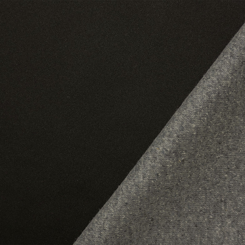 Gray-Black Wool Blend Stretch Heather Double Knit Fabric