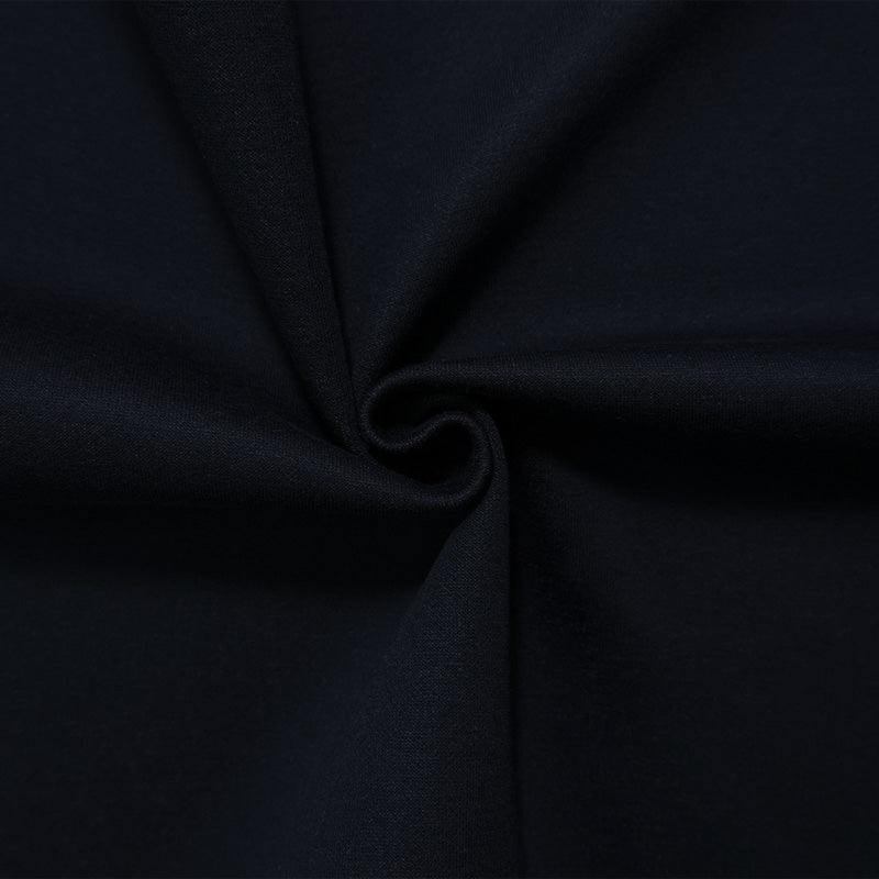Black-Blue Cotton Blend Spandex Stretch Solid Double Knit Fabric