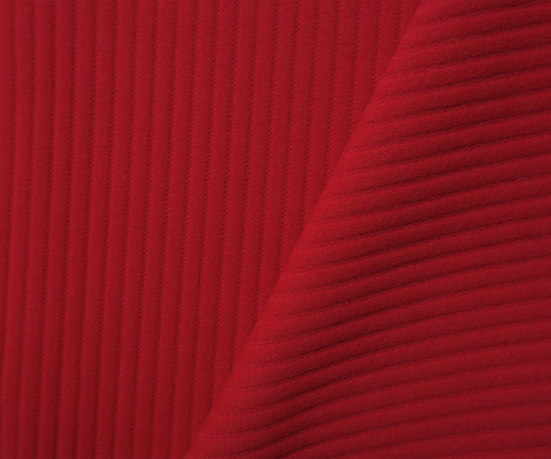 Red Nylon Spandex Striped Ottoman Stretch Double Knit Fabric