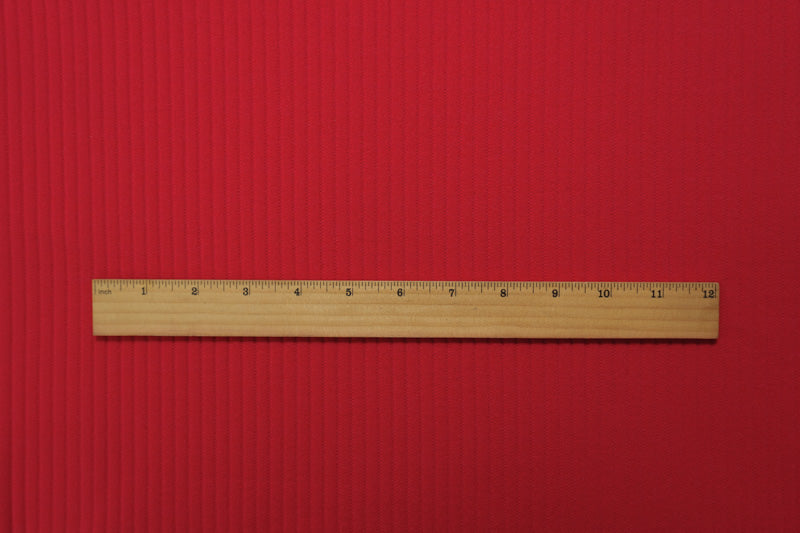 Red Nylon Spandex Striped Ottoman Stretch Double Knit Fabric