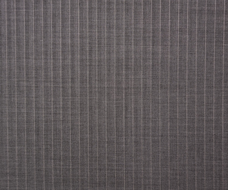 Gray Wool Poly Stripe Woven Shirting Fabric