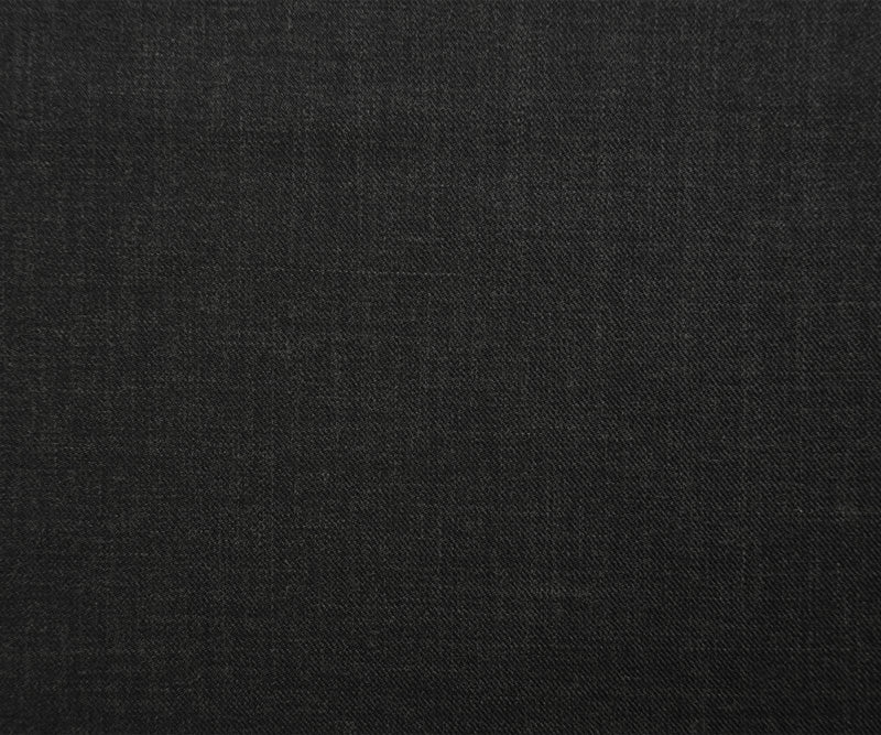 Black Poly Wool Textured Twill Woven Suiting Fabric