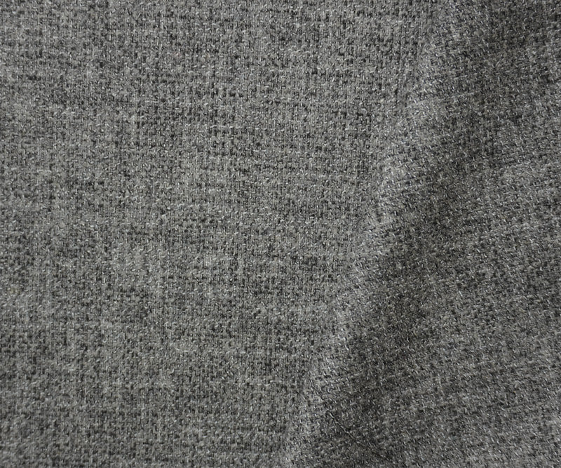 Gray-Black Wool Poly Texture Dobby Woven Suiting Fabric