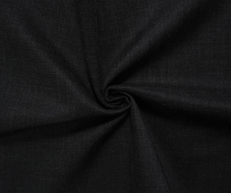 Night Navy Blue Wool Blend Solid Printed Twill Woven Suiting Fabric