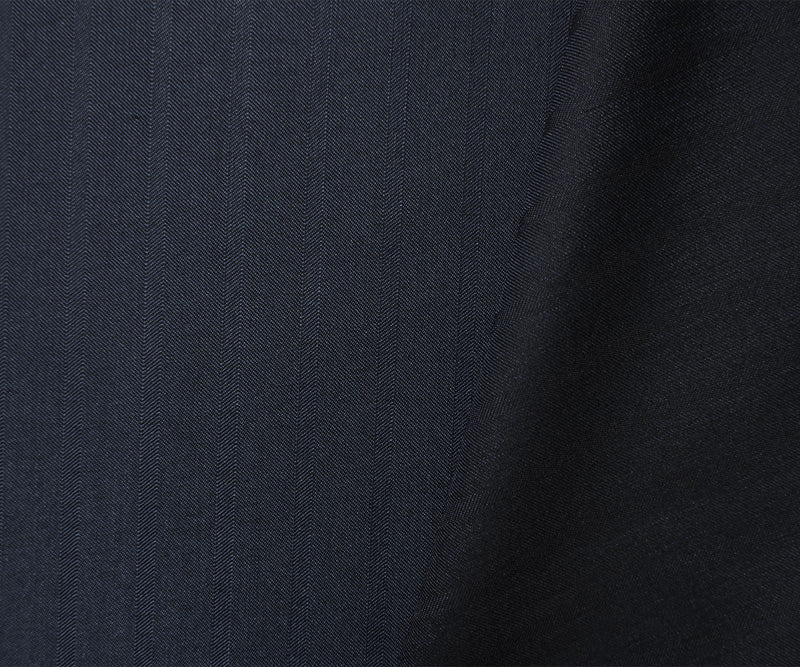 Blue Wool Poly Herringbone Twill Woven Suiting Fabric