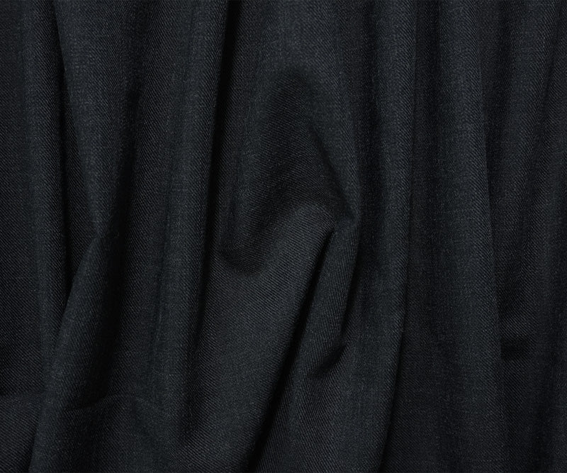 Night Blue Wool Blend Twill Woven Suiting Fabric