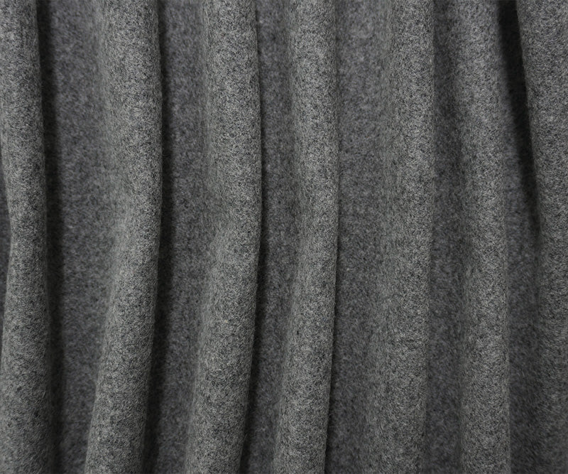 Heather Gray Boiled Wool Poly Woven Coating Fabric