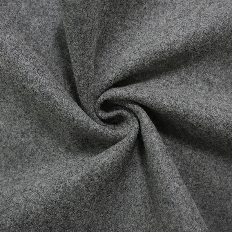 Heather Gray Boiled Wool Poly Woven Coating Fabric