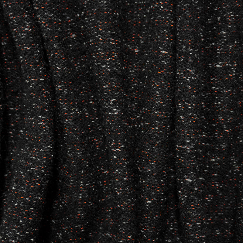 Black-Multi Wool Blend Stretch Texture Woven Jacketing Fabric