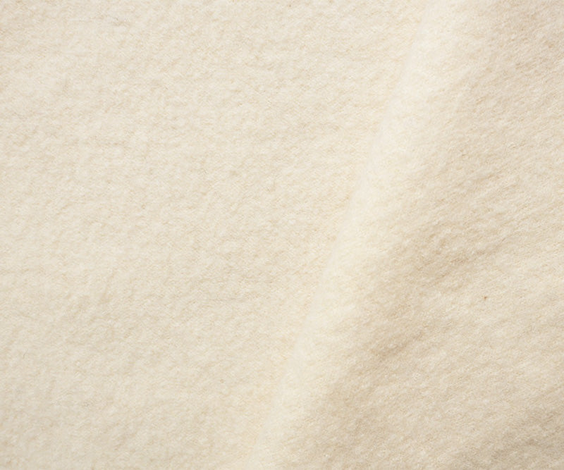 Ivory Wool Poly Solid Texture Double Knit Coating Fabric