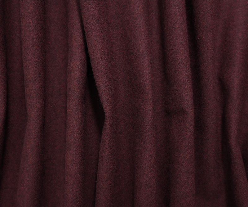 Heather Red-Black Melton Wool Woven Coating Fabric