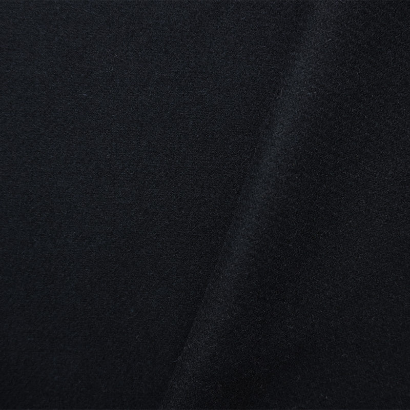 Midnight Navy Wool Solid Twill Double Woven Coating Fabric