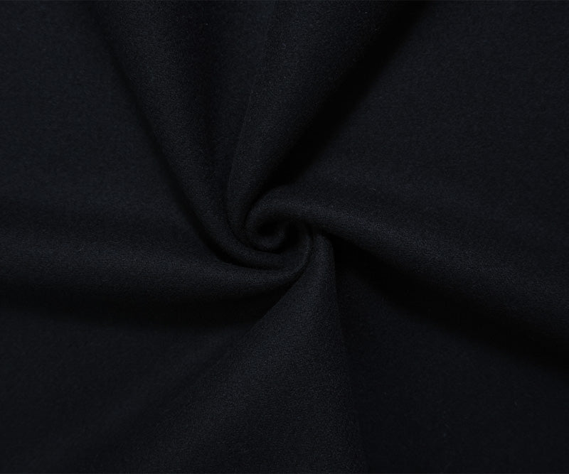 Midnight Navy Wool Solid Twill Double Woven Coating Fabric
