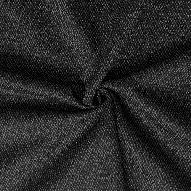 Black-Gray Wool Poly Mini Check Jacquard Double Knit Fabric