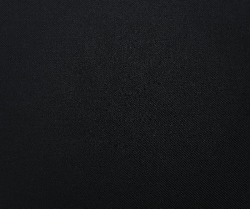 Deep Night Navy Wool Poly Solid Twill Woven Suiting Fabric