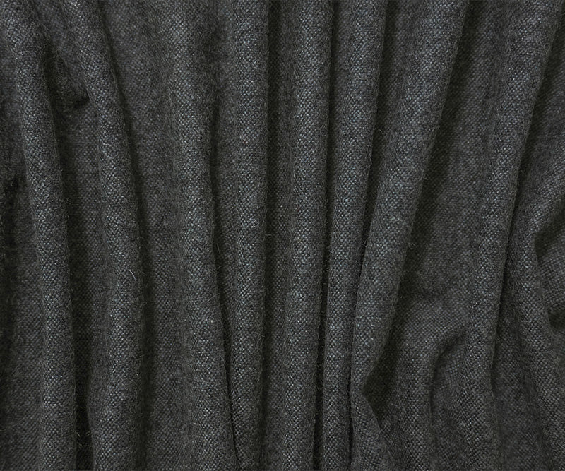 Heather Gray-Black Wool Poly Woven Jacketing Fabric