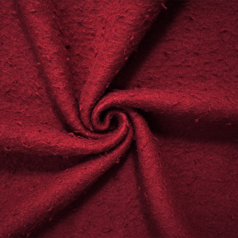Red Wool Rayon Single Side Texture Fleece Knit Coating Fabric