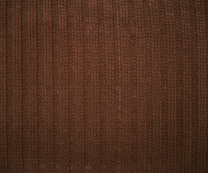 Brown Acrylic Wool Sweater Rib Knit Fabric