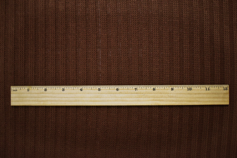 Brown Acrylic Wool Sweater Rib Knit Fabric