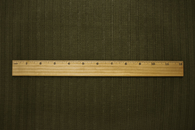 Green Acrylic Wool Sweater Rib Knit Fabric