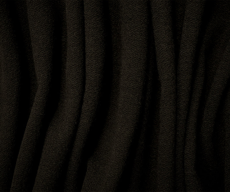 Black-Gray Wool-Poly Spandex Stretch Texture Double Knit Fabric