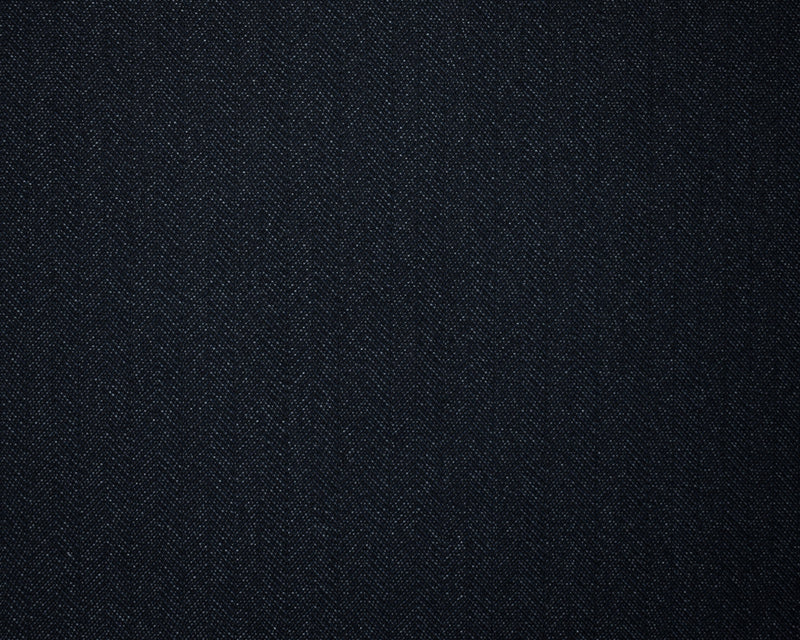Deep Navy-Gray Wool Poly Herringbone Twill Woven Shirting Fabric