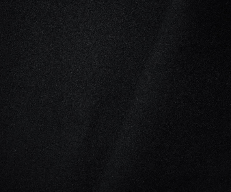 Black Boiled Wool Poly Solid Woven Coating Fabric
