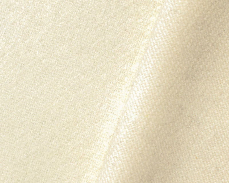 Ivory Poly Wool Solid Single Side Brushed Woven Jacketing Fabric