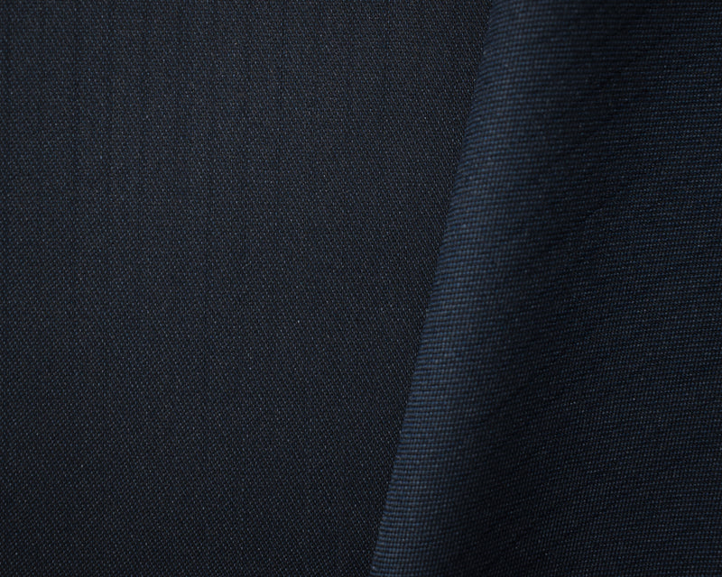 Blue-Black Wool Poly Slub Twill Woven Shirting Fabric