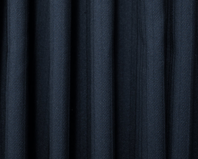 Blue-Black Wool Poly Slub Twill Woven Shirting Fabric