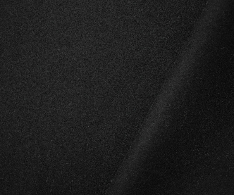 Black Wool Poly Solid Boiled Woven Coating Fabric