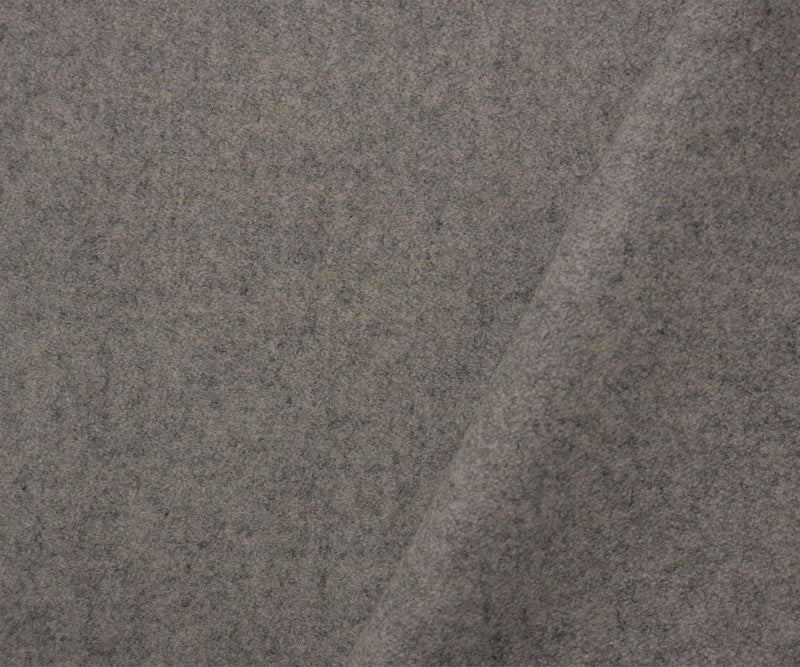 Heather Gray Wool Poly Double Brushed Woven Coating Fabric