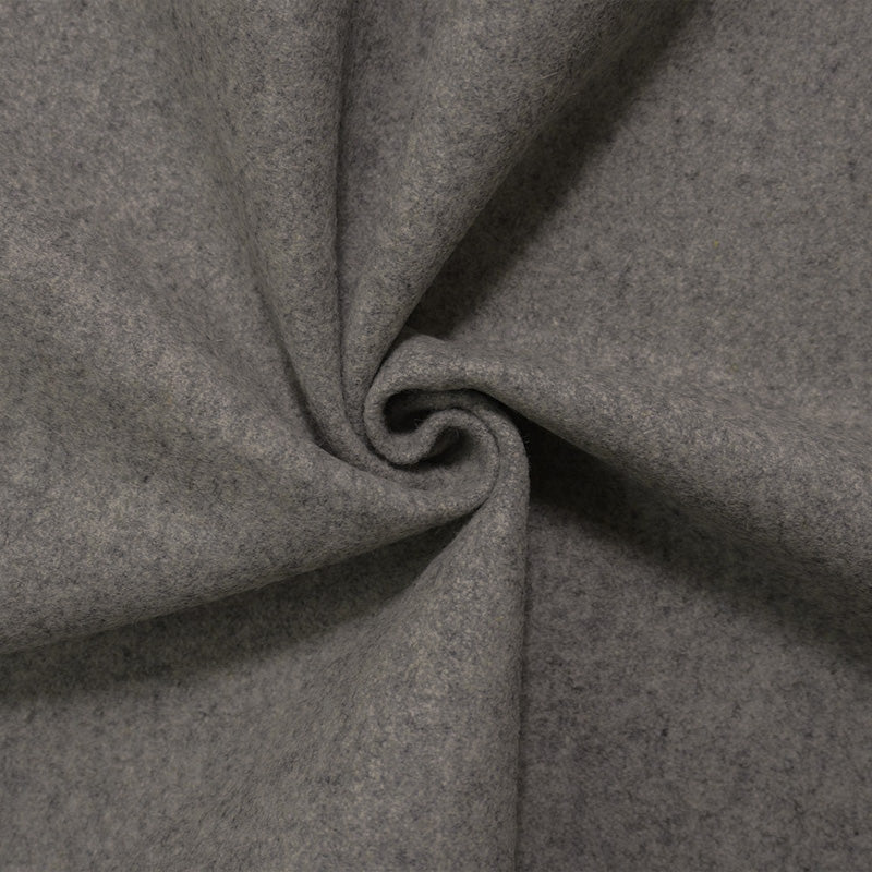 Heather Gray Wool Poly Double Brushed Woven Coating Fabric