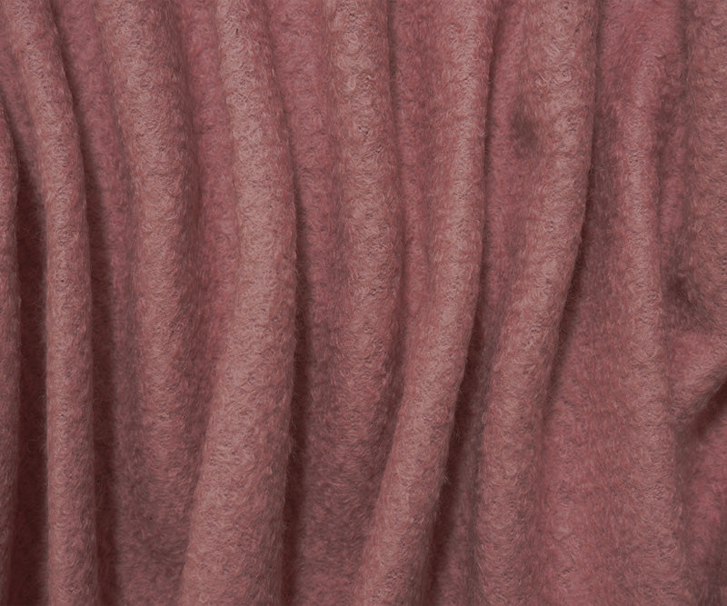Pink Wool-Poly Boucle Texture Knit Coating Fabric